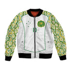 Custom Australia Football Bomber Jacket Aboriginal Pattern Sporty Style-White Color - Aussie Hoodie