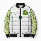 Custom Australia Football Bomber Puffer Jacket Aboriginal Pattern Sporty Style-White Color - Aussie Hoodie