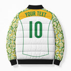 Custom Australia Football Bomber Puffer Jacket Aboriginal Pattern Sporty Style-White Color - Aussie Hoodie