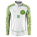 Custom Australia Football Button Sweatshirt Aboriginal Pattern Sporty Style-White Color - Aussie Hoodie