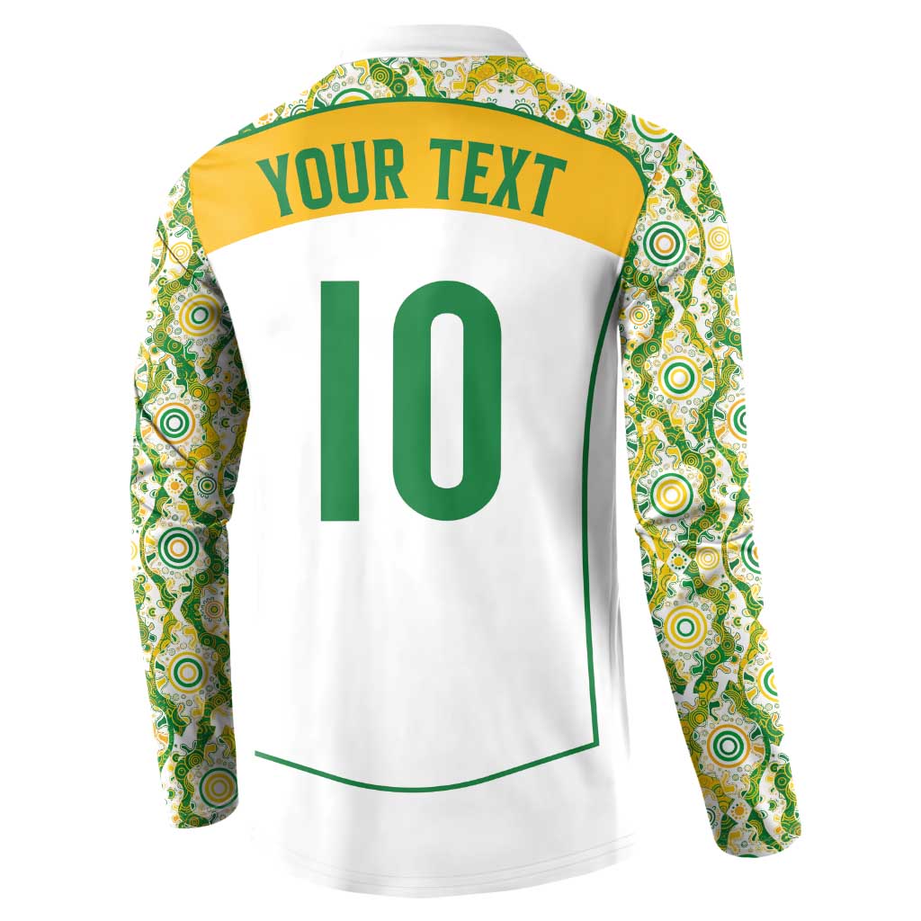 Custom Australia Football Button Sweatshirt Aboriginal Pattern Sporty Style-White Color - Aussie Hoodie
