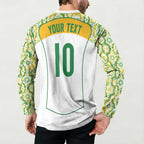 Custom Australia Football Button Sweatshirt Aboriginal Pattern Sporty Style-White Color - Aussie Hoodie