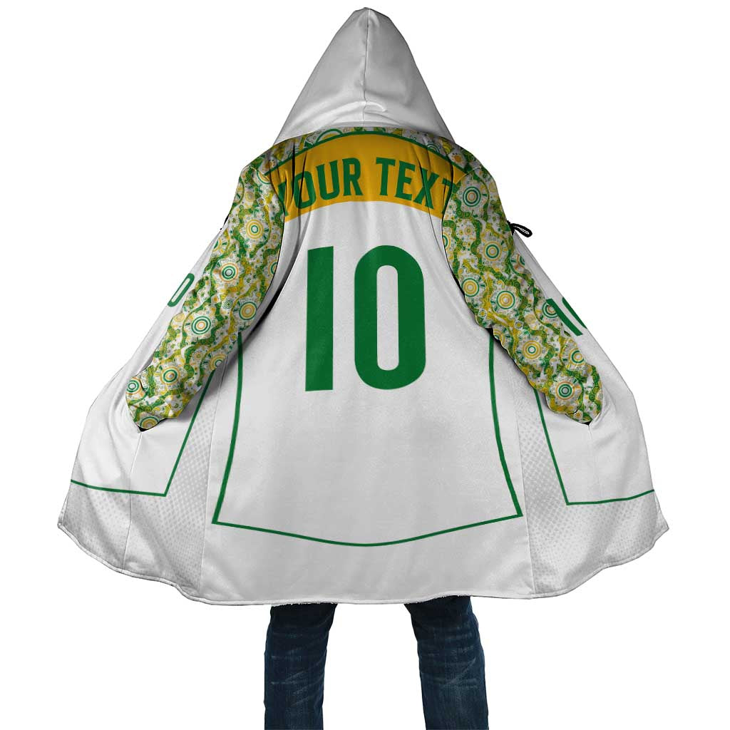 Custom Australia Football Cloak Aboriginal Pattern Sporty Style-White Color - Aussie Hoodie