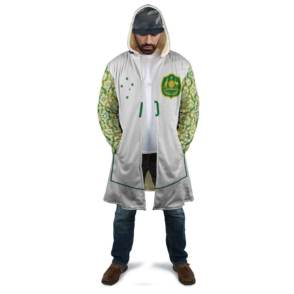 Custom Australia Football Cloak Aboriginal Pattern Sporty Style-White Color - Aussie Hoodie