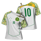 Custom Australia Football Cross Shoulder Shirt Aboriginal Pattern Sporty Style-White Color - Aussie Hoodie
