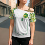 Custom Australia Football Cross Shoulder Shirt Aboriginal Pattern Sporty Style-White Color - Aussie Hoodie