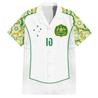 Custom Australia Football Hawaiian Shirt Aboriginal Pattern Sporty Style-White Color - Aussie Hoodie