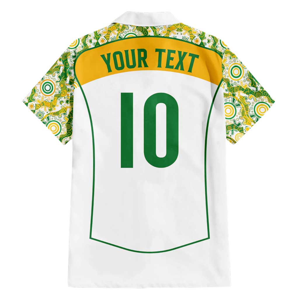 Custom Australia Football Hawaiian Shirt Aboriginal Pattern Sporty Style-White Color - Aussie Hoodie