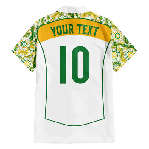 Custom Australia Football Hawaiian Shirt Aboriginal Pattern Sporty Style-White Color - Aussie Hoodie