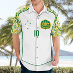 Custom Australia Football Hawaiian Shirt Aboriginal Pattern Sporty Style-White Color - Aussie Hoodie