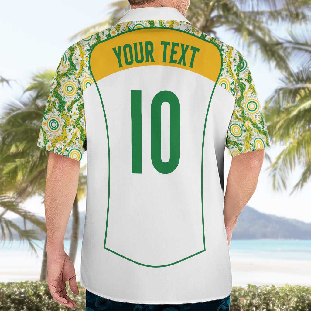 Custom Australia Football Hawaiian Shirt Aboriginal Pattern Sporty Style-White Color - Aussie Hoodie