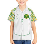 Custom Australia Football Hawaiian Shirt Aboriginal Pattern Sporty Style-White Color - Aussie Hoodie