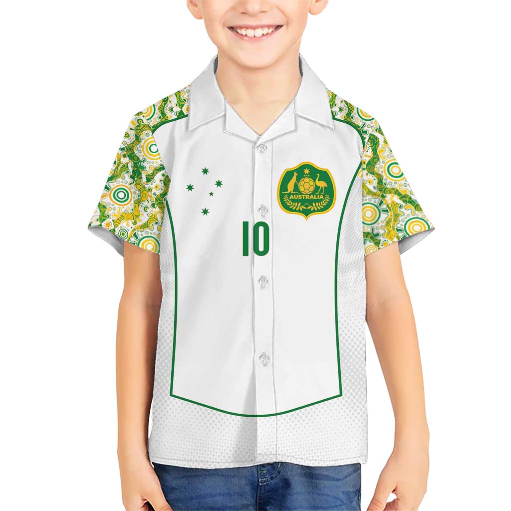 Custom Australia Football Hawaiian Shirt Aboriginal Pattern Sporty Style-White Color - Aussie Hoodie