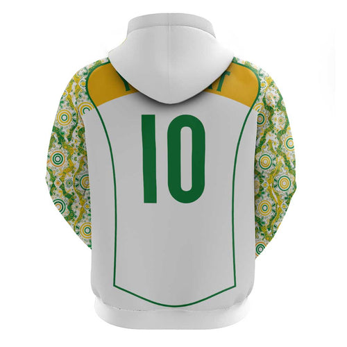 Custom Australia Football Hoodie Aboriginal Pattern Sporty Style-White Color - Aussie Hoodie