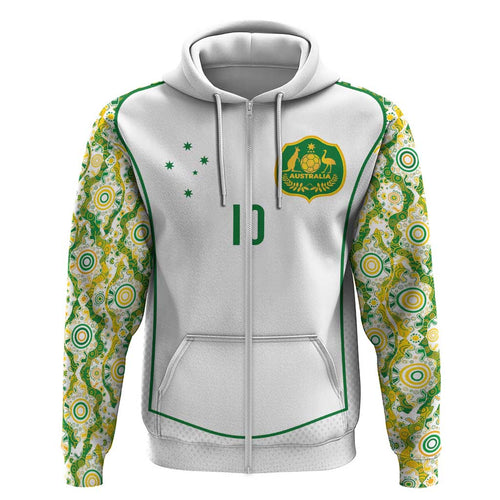 Custom Australia Football Hoodie Aboriginal Pattern Sporty Style-White Color - Aussie Hoodie