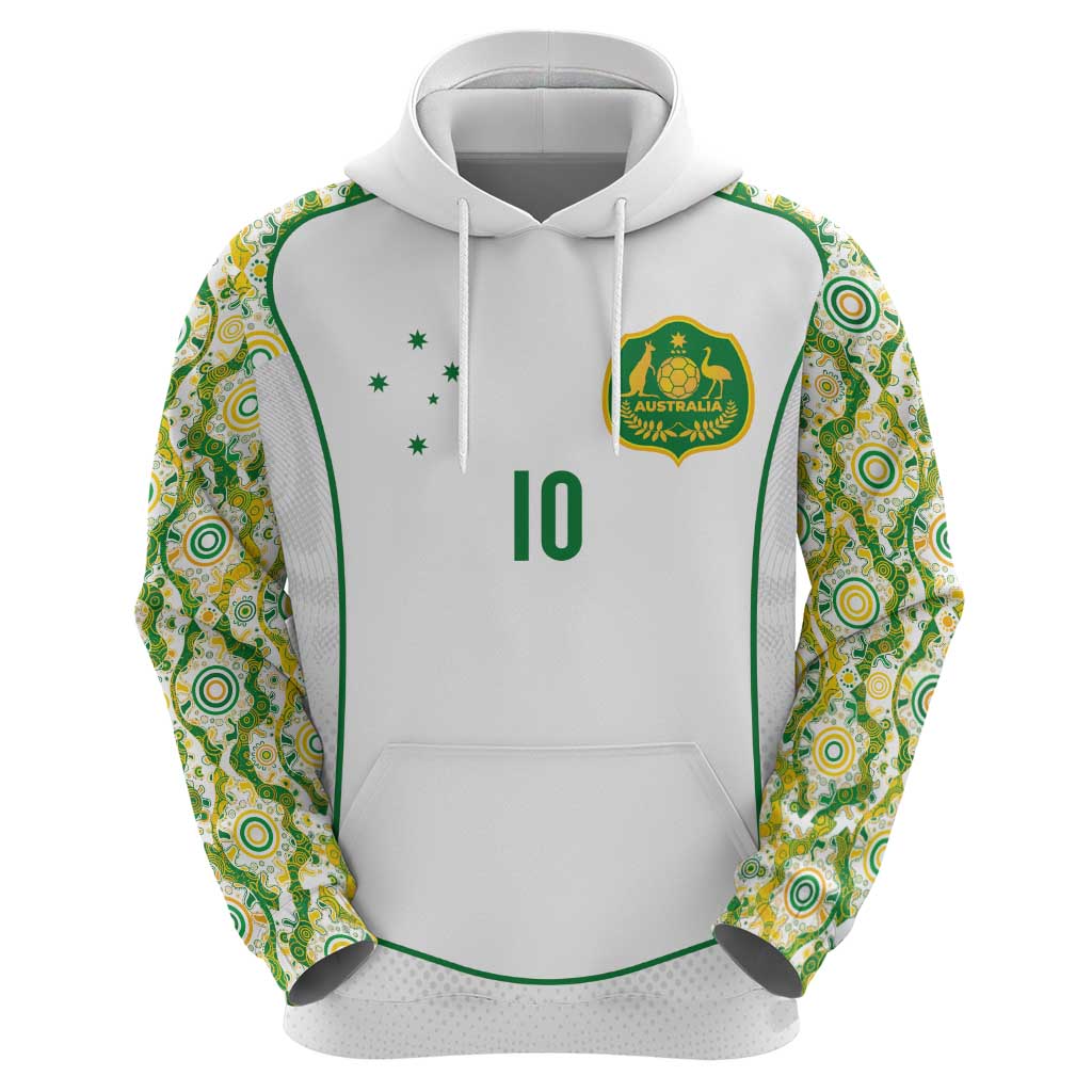 Custom Australia Football Hoodie Aboriginal Pattern Sporty Style-White Color - Aussie Hoodie