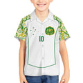 Custom Australia Football Kid Hawaiian Shirt Aboriginal Pattern Sporty Style-White Color - Aussie Hoodie