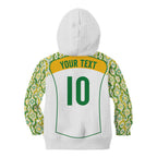 Custom Australia Football Kid Hoodie Aboriginal Pattern Sporty Style-White Color - Aussie Hoodie