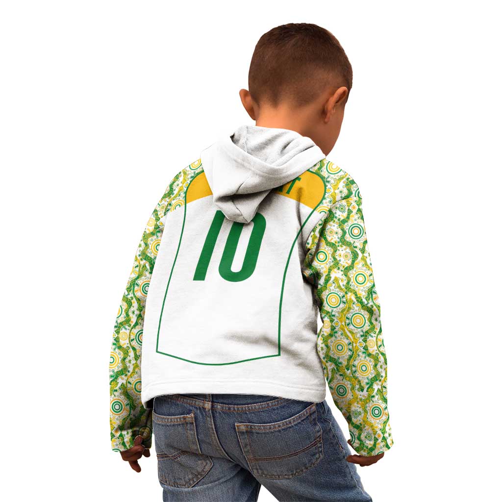 Custom Australia Football Kid Hoodie Aboriginal Pattern Sporty Style-White Color - Aussie Hoodie