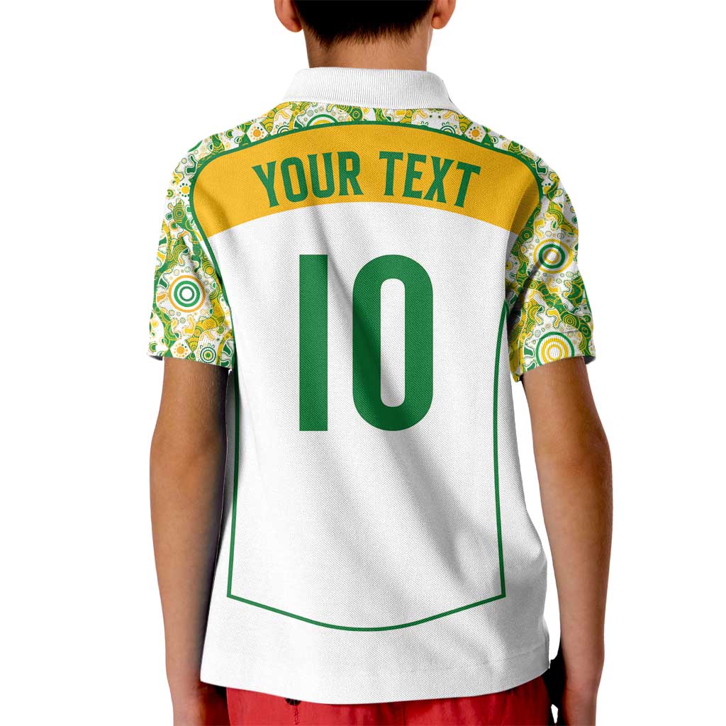 Custom Australia Football Kid Polo Shirt Aboriginal Pattern Sporty Style-White Color - Aussie Hoodie