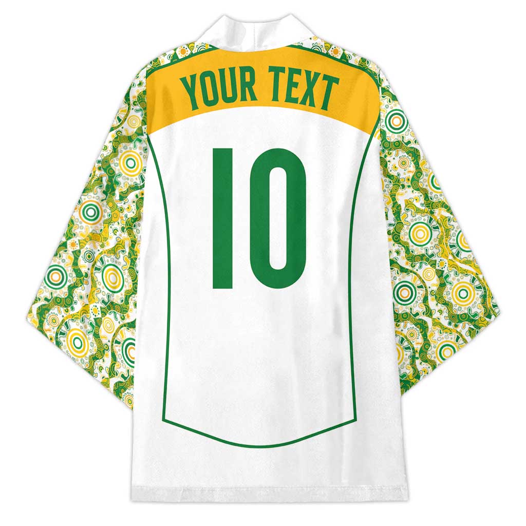 Custom Australia Football Kimono Aboriginal Pattern Sporty Style-White Color - Aussie Hoodie