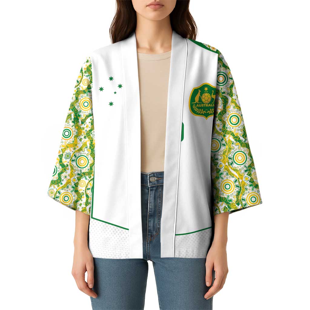 Custom Australia Football Kimono Aboriginal Pattern Sporty Style-White Color - Aussie Hoodie