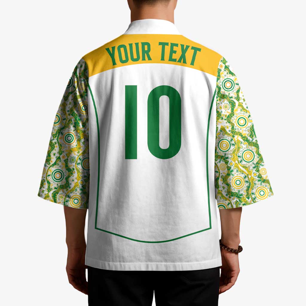 Custom Australia Football Kimono Aboriginal Pattern Sporty Style-White Color - Aussie Hoodie