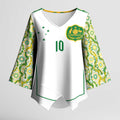 Custom Australia Football Kimono Sleeve Blouse Aboriginal Pattern Sporty Style-White Color - Aussie Hoodie