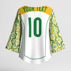 Custom Australia Football Kimono Sleeve Blouse Aboriginal Pattern Sporty Style-White Color - Aussie Hoodie