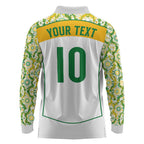 Custom Australia Football Long Sleeve Polo Shirt Aboriginal Pattern Sporty Style-White Color - Aussie Hoodie