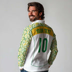 Custom Australia Football Long Sleeve Polo Shirt Aboriginal Pattern Sporty Style-White Color - Aussie Hoodie