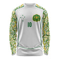 Custom Australia Football Long Sleeve Shirt Aboriginal Pattern Sporty Style-White Color - Aussie Hoodie