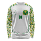 Custom Australia Football Long Sleeve Shirt Aboriginal Pattern Sporty Style-White Color - Aussie Hoodie