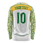 Custom Australia Football Long Sleeve Shirt Aboriginal Pattern Sporty Style-White Color - Aussie Hoodie