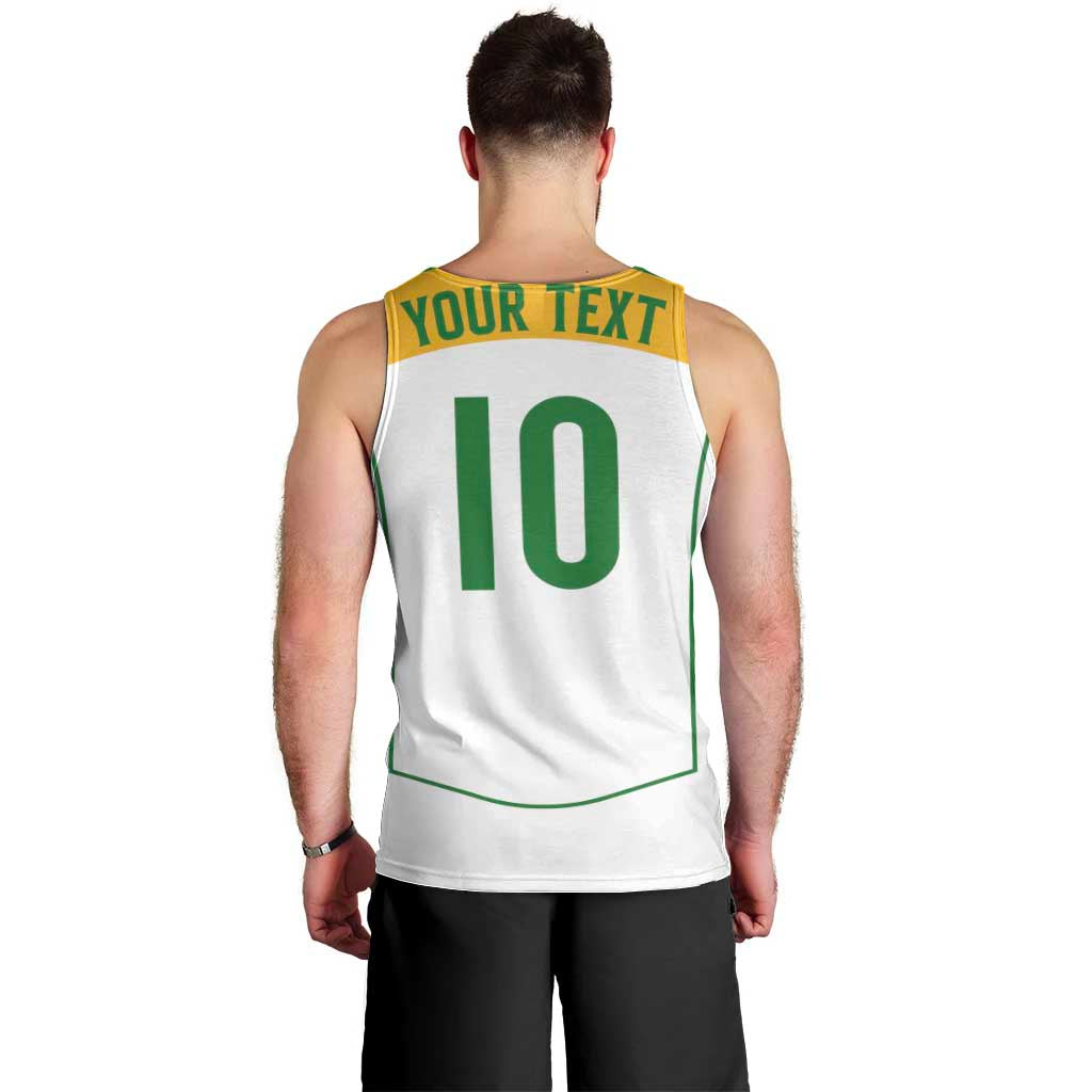 Custom Australia Football Men Tank Top Aboriginal Pattern Sporty Style-White Color - Aussie Hoodie