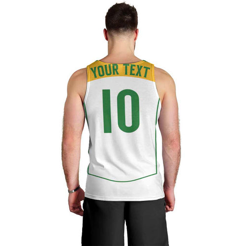 Custom Australia Football Men Tank Top Aboriginal Pattern Sporty Style-White Color - Aussie Hoodie