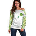 Custom Australia Football Off Shoulder Sweater Aboriginal Pattern Sporty Style-White Color - Aussie Hoodie