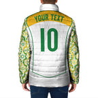 Custom Australia Football Padded Jacket Aboriginal Pattern Sporty Style-White Color - Aussie Hoodie