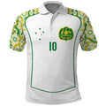 Custom Australia Football Polo Shirt Aboriginal Pattern Sporty Style-White Color - Aussie Hoodie