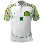Custom Australia Football Polo Shirt Aboriginal Pattern Sporty Style-White Color - Aussie Hoodie
