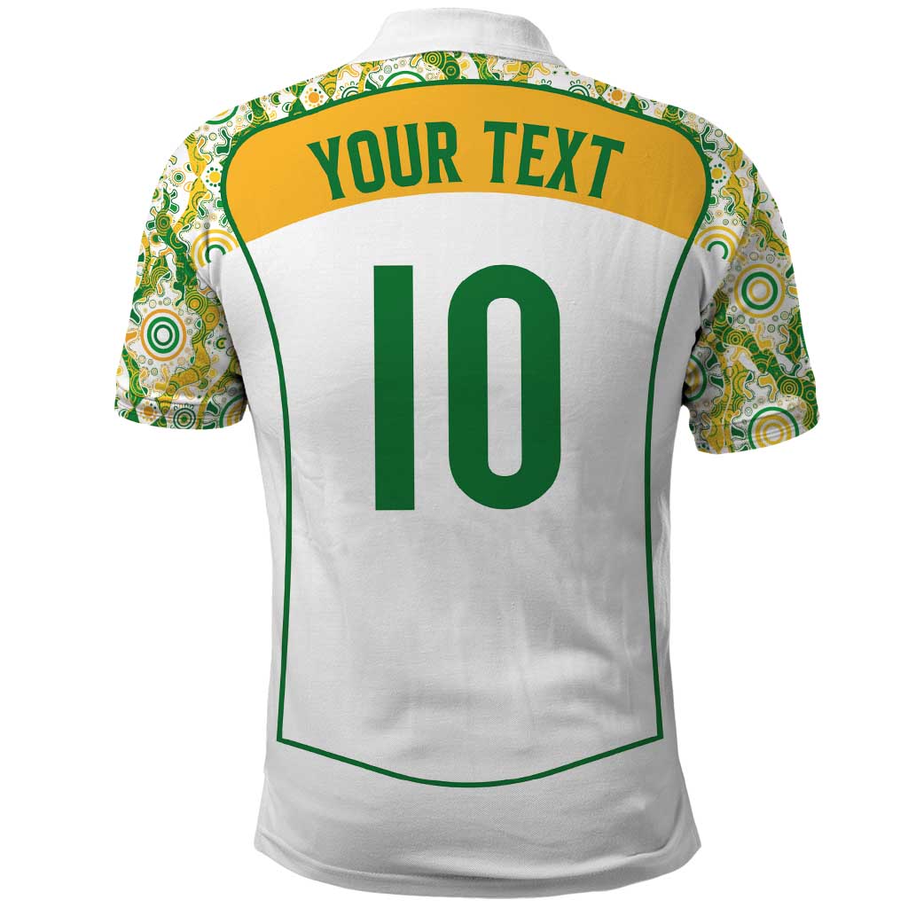 Custom Australia Football Polo Shirt Aboriginal Pattern Sporty Style-White Color - Aussie Hoodie