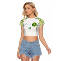 Custom Australia Football Raglan Cropped T Shirt Aboriginal Pattern Sporty Style-White Color - Aussie Hoodie