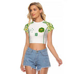 Custom Australia Football Raglan Cropped T Shirt Aboriginal Pattern Sporty Style-White Color - Aussie Hoodie