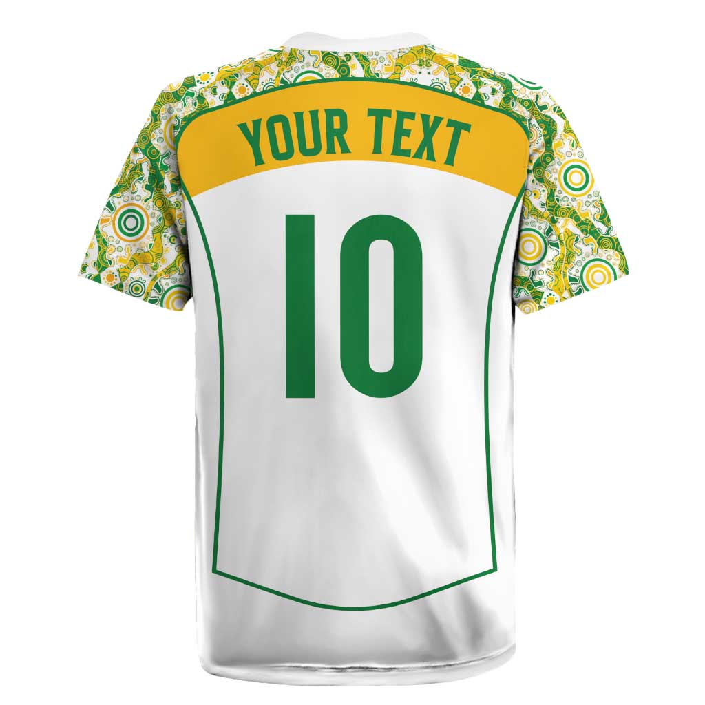 Custom Australia Football Rugby Jersey Aboriginal Pattern Sporty Style-White Color - Aussie Hoodie