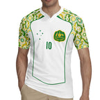 Custom Australia Football Rugby Jersey Aboriginal Pattern Sporty Style-White Color - Aussie Hoodie