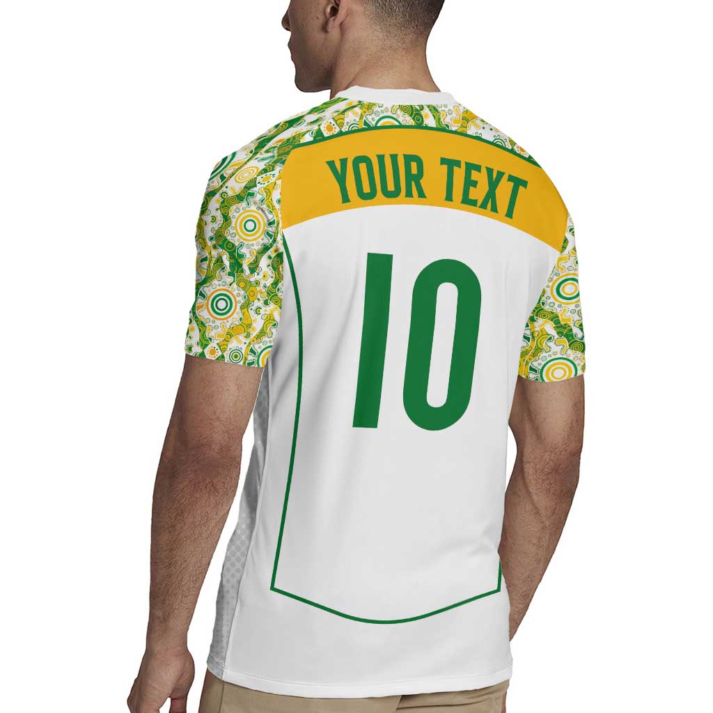 Custom Australia Football Rugby Jersey Aboriginal Pattern Sporty Style-White Color - Aussie Hoodie