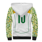 Custom Australia Football Sherpa Hoodie Aboriginal Pattern Sporty Style-White Color - Aussie Hoodie