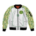 Custom Australia Football Sleeve Zip Bomber Jacket Aboriginal Pattern Sporty Style-White Color - Aussie Hoodie