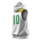 Custom Australia Football Sleeveless Hoodie Aboriginal Pattern Sporty Style-White Color - Aussie Hoodie