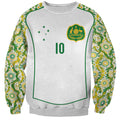 Custom Australia Football Sweatshirt Aboriginal Pattern Sporty Style-White Color - Aussie Hoodie